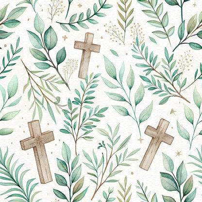Floral Christian Faith Pattern 4 Quilting Cotton Fabric