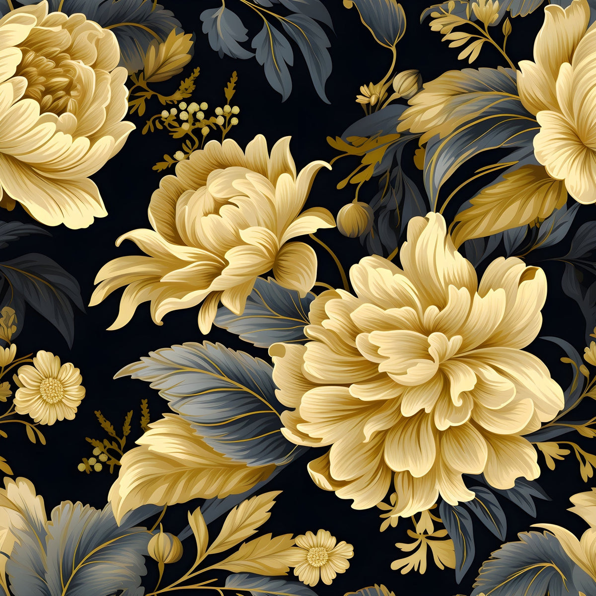 Midnight Bloom Pattern 5 Minky Fabric