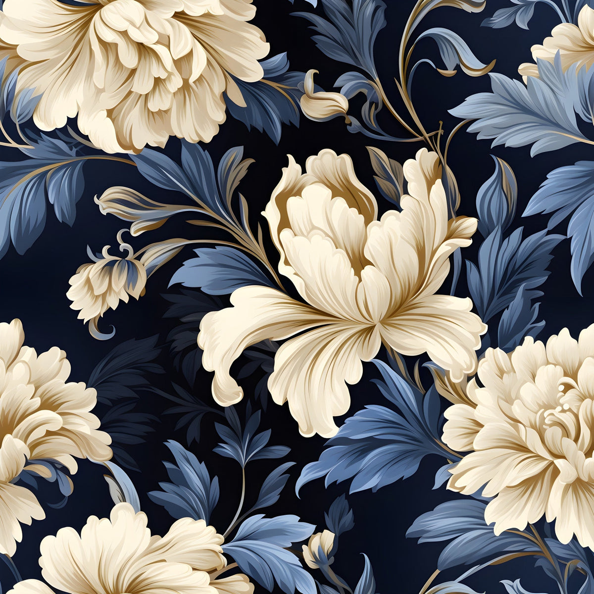 Midnight Bloom Pattern 6 Minky Fabric
