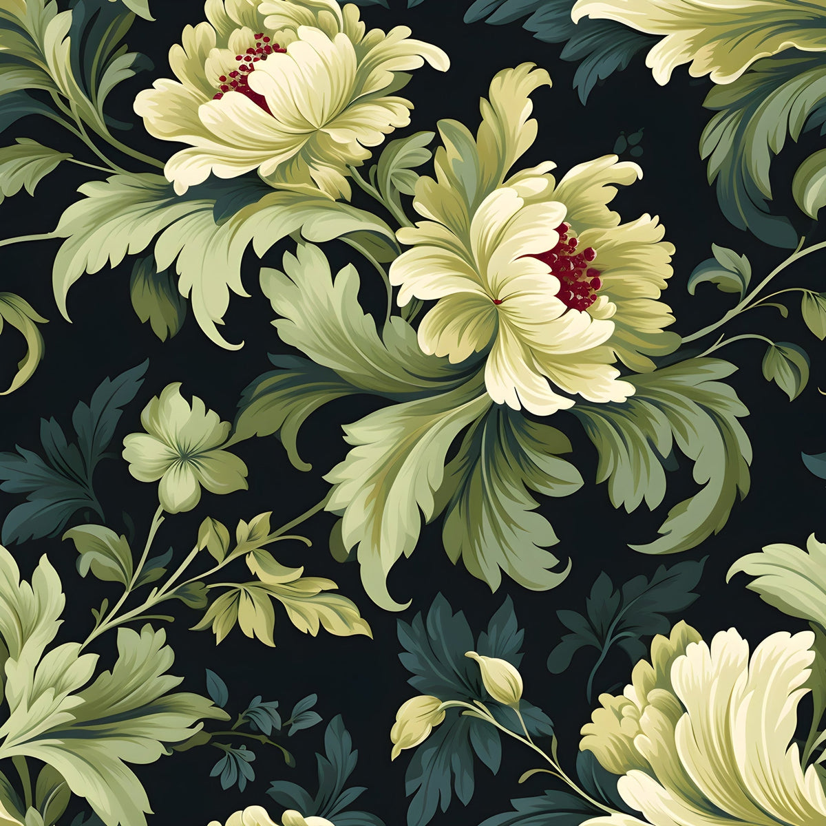 Midnight Bloom Pattern 8 Minky Fabric