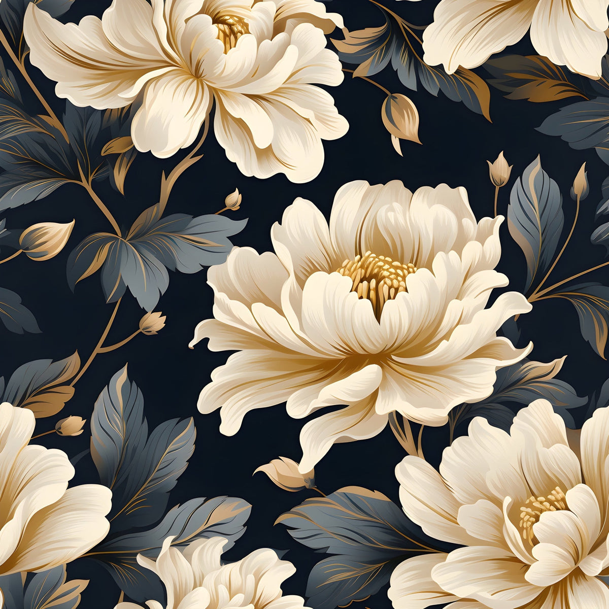 Midnight Bloom Pattern 9 Minky Fabric