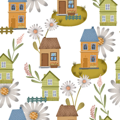Blossom Village Pattern 3 Minky Fabric