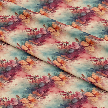 Flowers and Swirls Pattern 9 Quilting Cotton Fabric