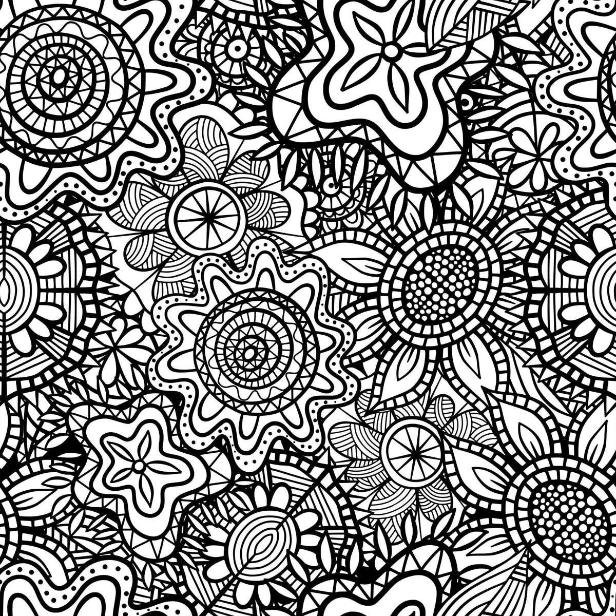 Doodle Garden Pattern 7 Minky Fabric