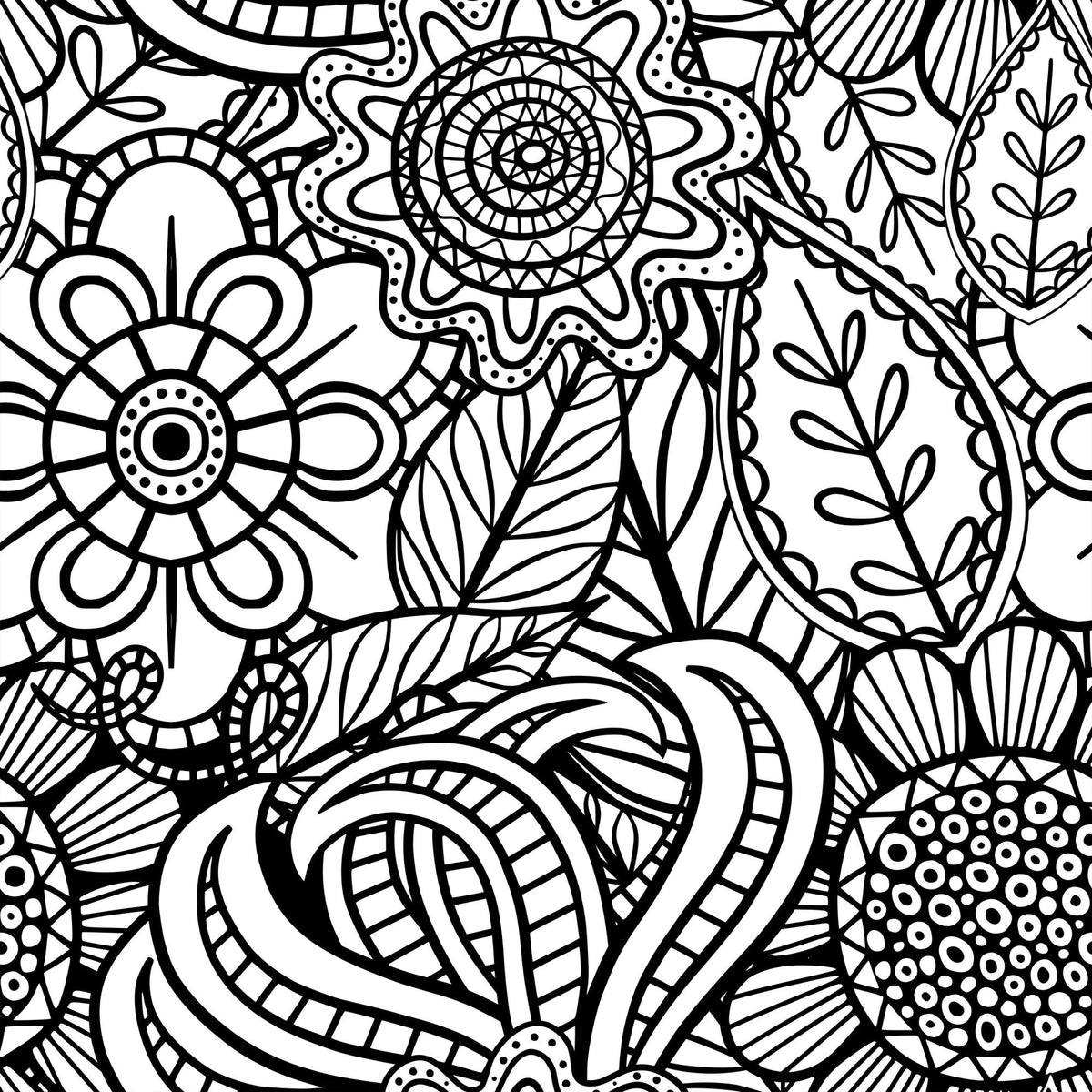 Doodle Garden Pattern 8 Minky Fabric