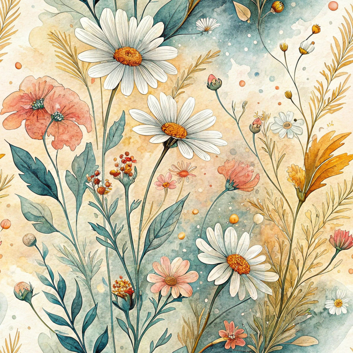 Chamomile Meadow Pattern 12 Minky Fabric