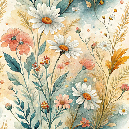 Chamomile Meadow Pattern 12 Minky Fabric