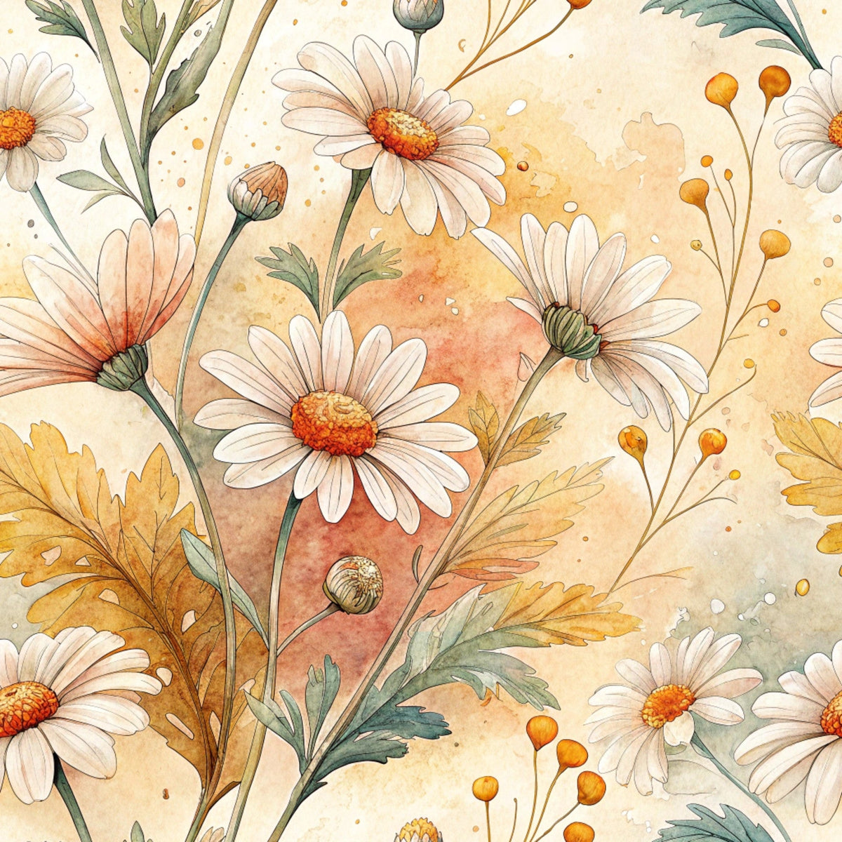 Chamomile Meadow Pattern 13 Minky Fabric