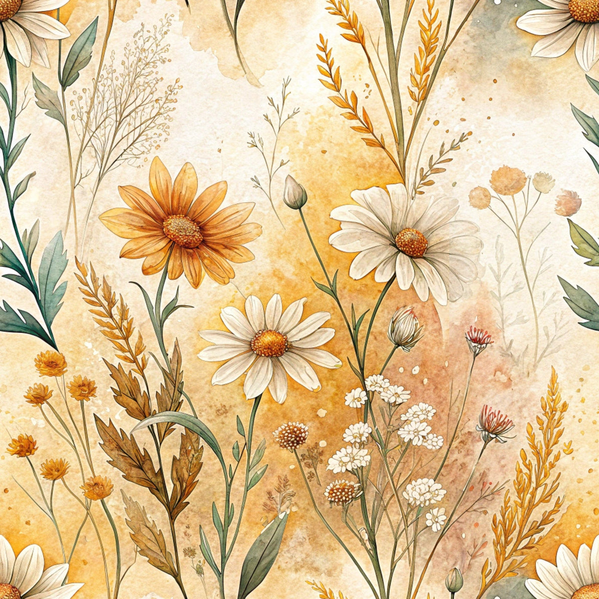 Chamomile Meadow Pattern 1 Minky Fabric