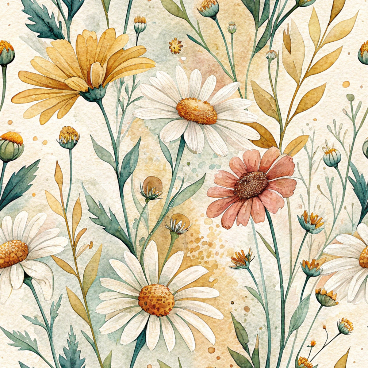 Chamomile Meadow Pattern 2 Minky Fabric