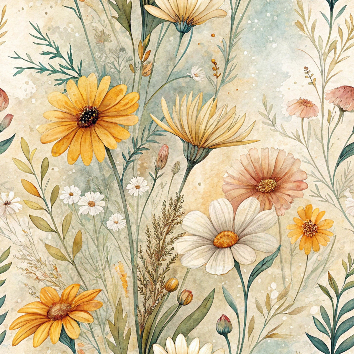 Chamomile Meadow Pattern 4 Minky Fabric
