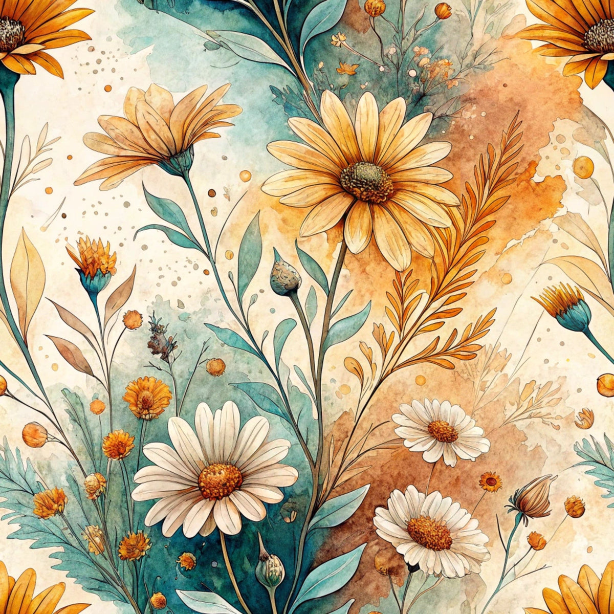 Chamomile Meadow Pattern 8 Minky Fabric