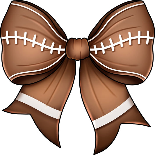 Football Bow Fabric Panel featuring a detailed football stitch design on premium quilting cotton fabric.