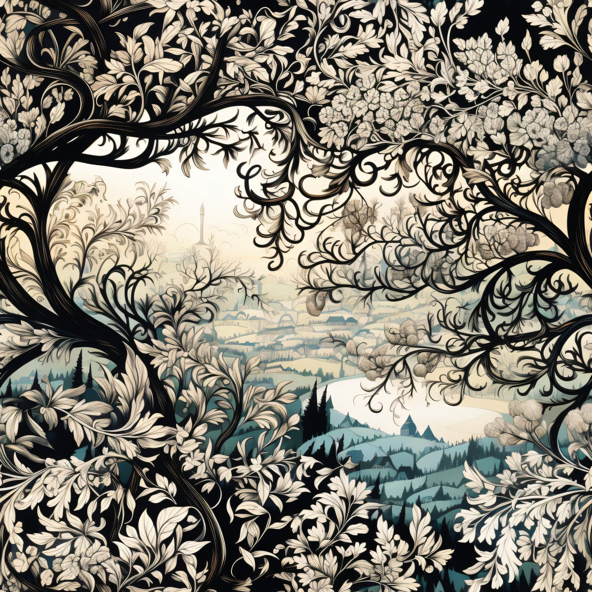Midnight Bramble Pattern 1 Minky Fabric