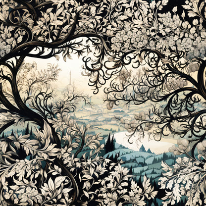 Midnight Bramble Pattern 1 Minky Fabric
