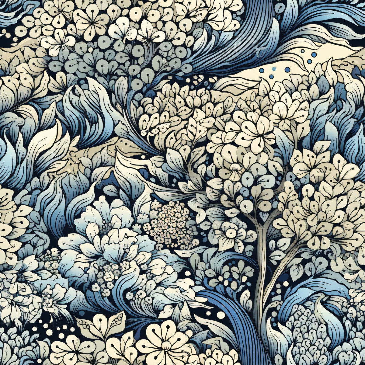 Midnight Bramble Pattern 2 Minky Fabric