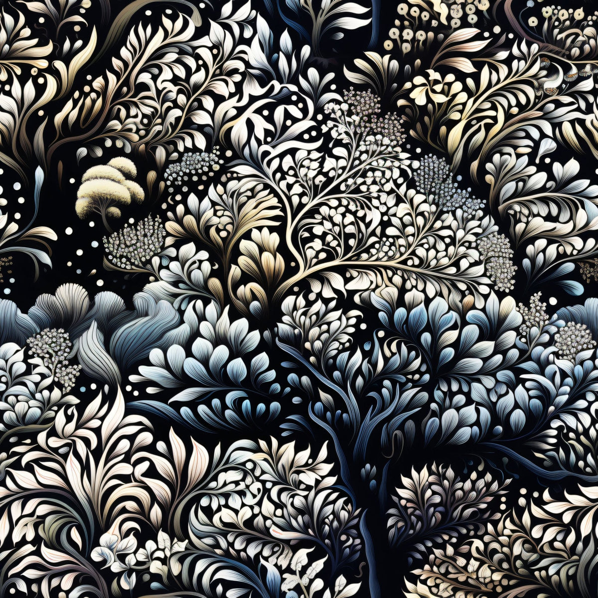 Midnight Bramble Pattern 3 Minky Fabric