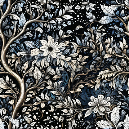 Midnight Bramble Pattern 8 Minky Fabric