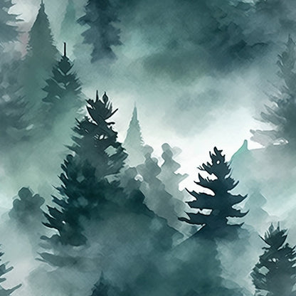 Misty Woodland Brook Pattern 3 Minky Fabric