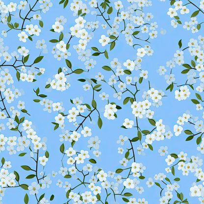 Forget Me Not Blue Florals Pattern 2 Quilting Cotton Fabric