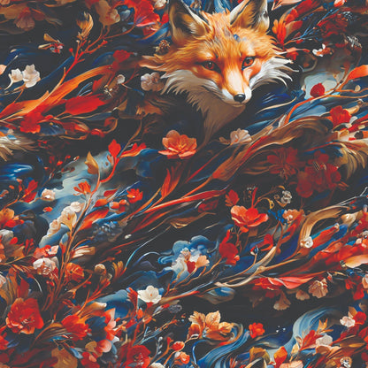 Fox and Flowers Pattern 3 Minky Fabric