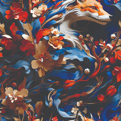Fox and Flowers Pattern 9 Minky Fabric
