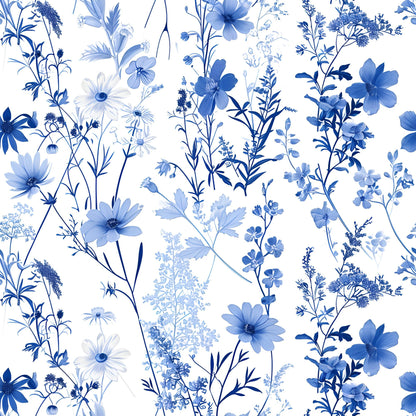 Porcelain Wildflowers Pattern 14 Minky Fabric