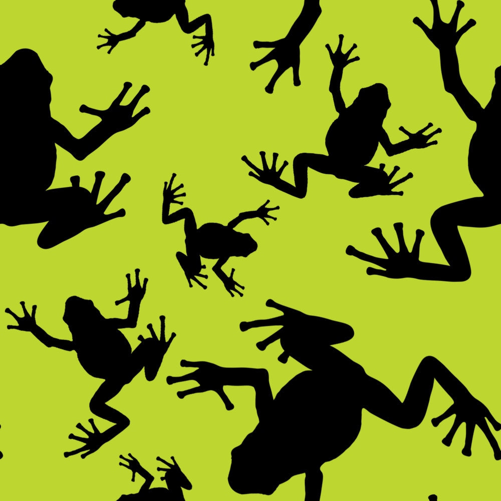 Frog Silhouettes on Green Minky Fabric