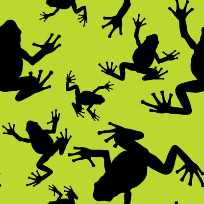 Frog Silhouettes on Green Minky Fabric