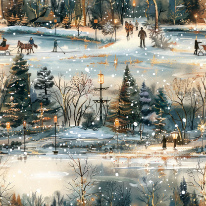 Lamplight Snowfall Pattern 10 Minky Fabric