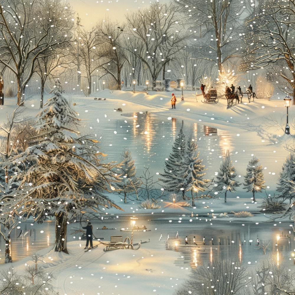 Lamplight Snowfall Pattern 12 Minky Fabric