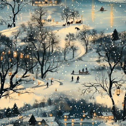 Lamplight Snowfall Pattern 14 Minky Fabric
