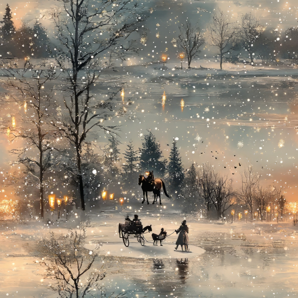 Lamplight Snowfall Pattern 16 Minky Fabric