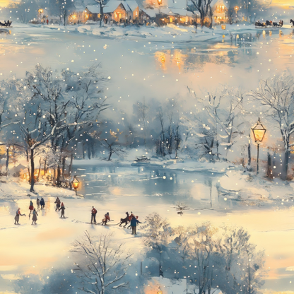 Lamplight Snowfall Pattern 17 Minky Fabric