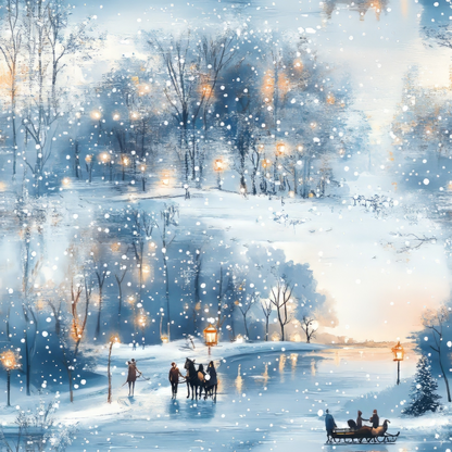 Lamplight Snowfall Pattern 18 Minky Fabric