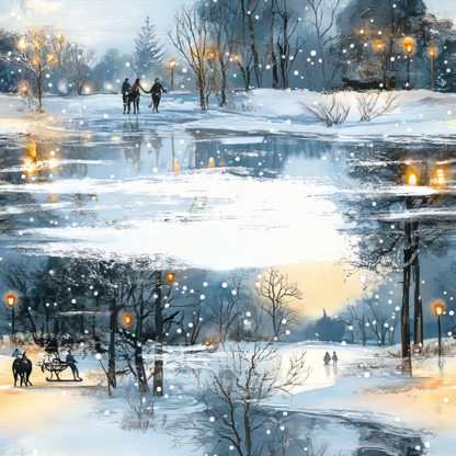 Lamplight Snowfall Pattern 19 Minky Fabric