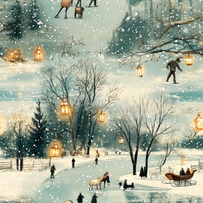 Lamplight Snowfall Pattern 6 Minky Fabric