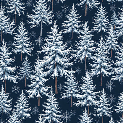 Frosty Winter Trees Pattern 1 Quilting Cotton Fabric