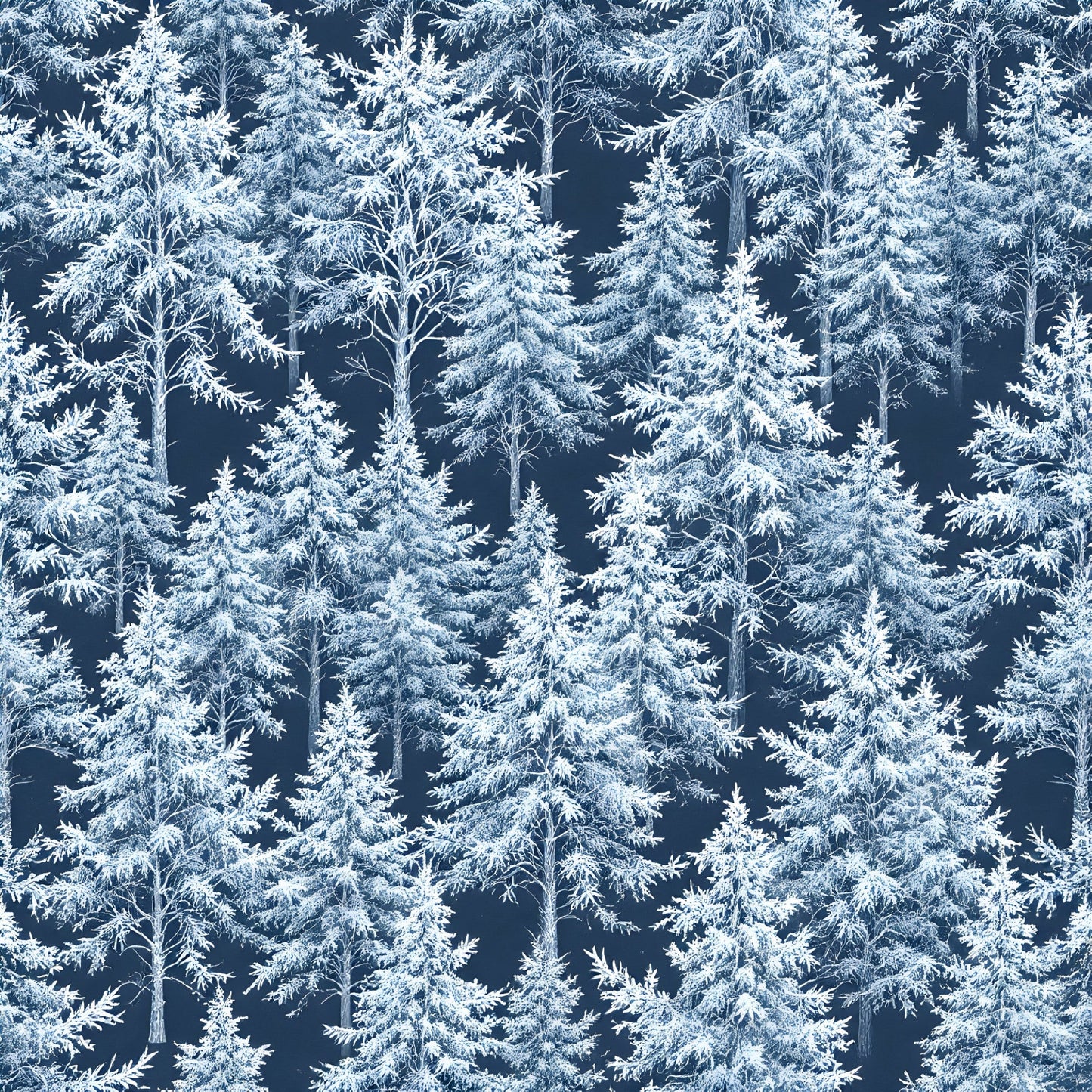 Frosty Winter Trees Pattern 10 Quilting Cotton Fabric