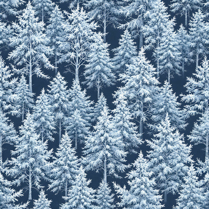 Frosty Winter Trees Pattern 10 Quilting Cotton Fabric