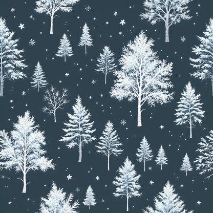 Snowy Pines Pattern 12 Minky Fabric