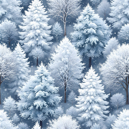 Snowy Pines Pattern 13 Minky Fabric