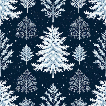 Frosty Winter Trees Pattern 14 Quilting Cotton Fabric