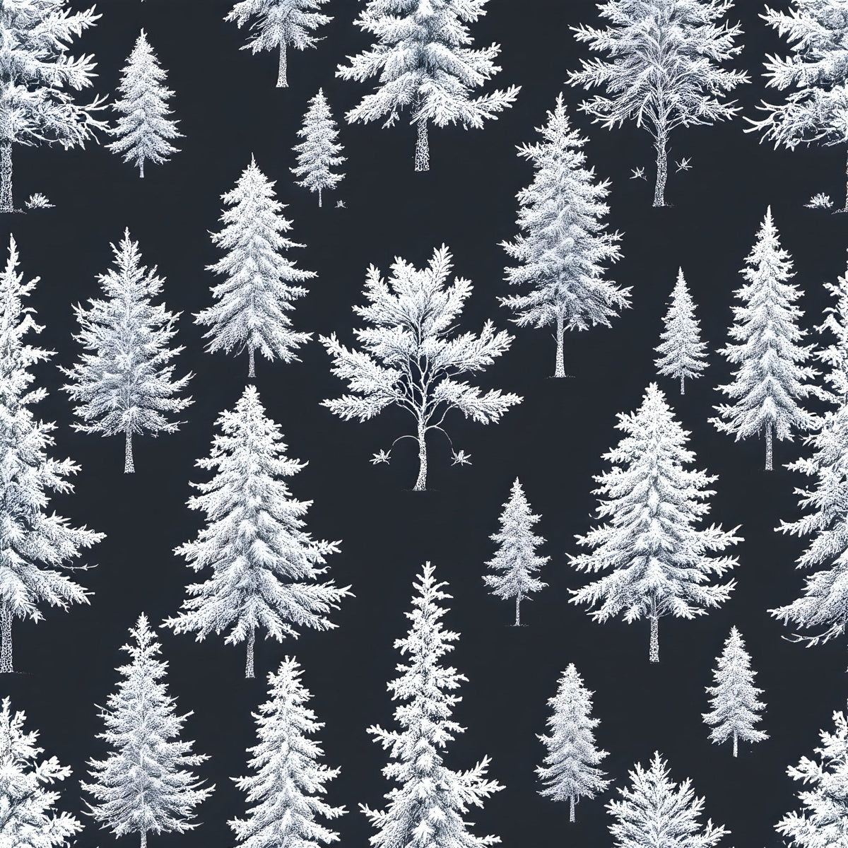 Snowy Pines Pattern 15 Minky Fabric