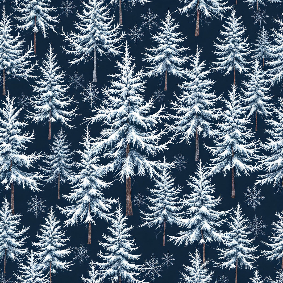 Snowy Pines Pattern 1 Minky Fabric