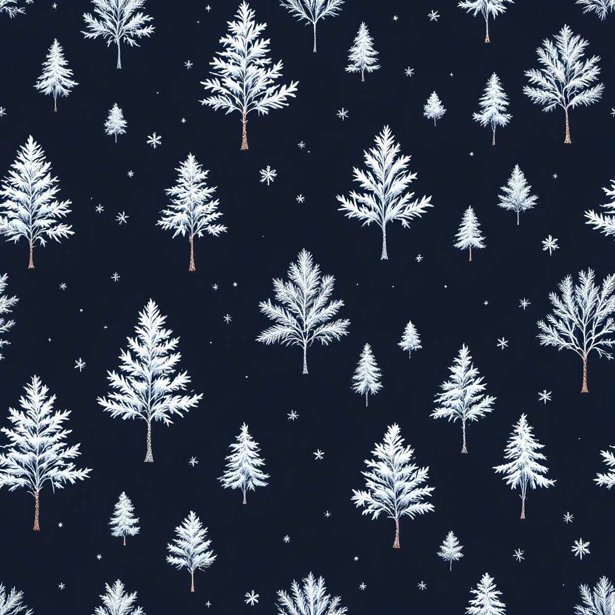 Snowy Pines Pattern 2 Minky Fabric