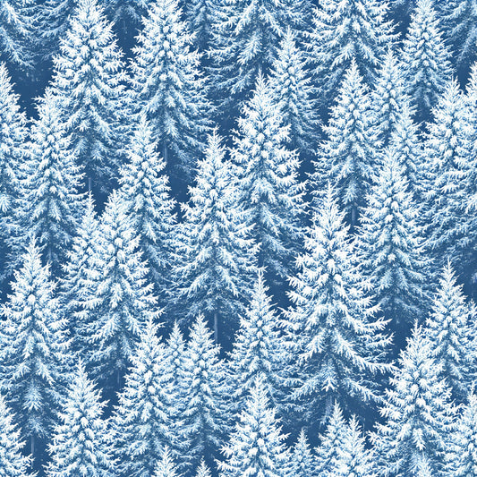 Frosty Winter Trees Pattern 3 Quilting Cotton Fabric
