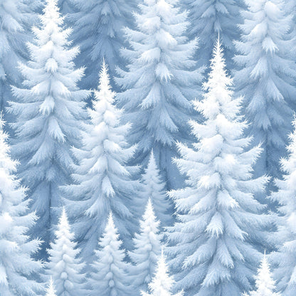 Frosty Winter Trees Pattern 4 Quilting Cotton Fabric