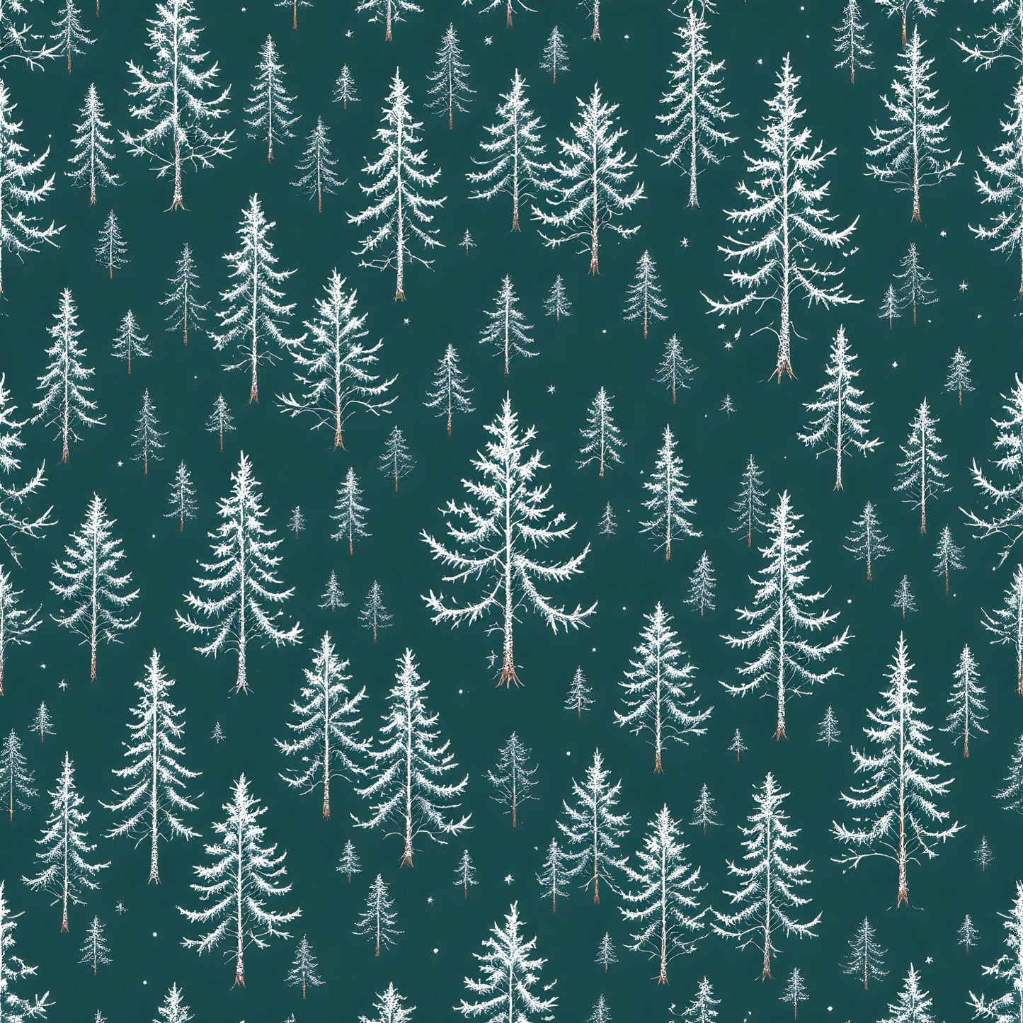Frosty Winter Trees Pattern 5 Quilting Cotton Fabric