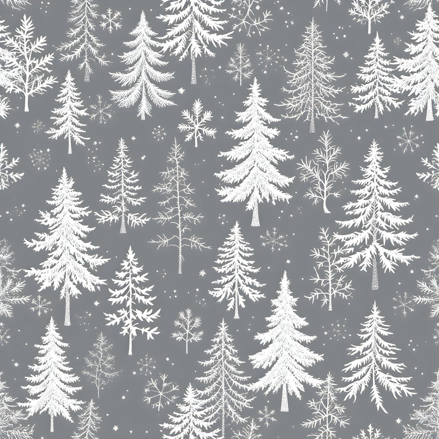 Frosty Winter Trees Pattern 9 Quilting Cotton Fabric